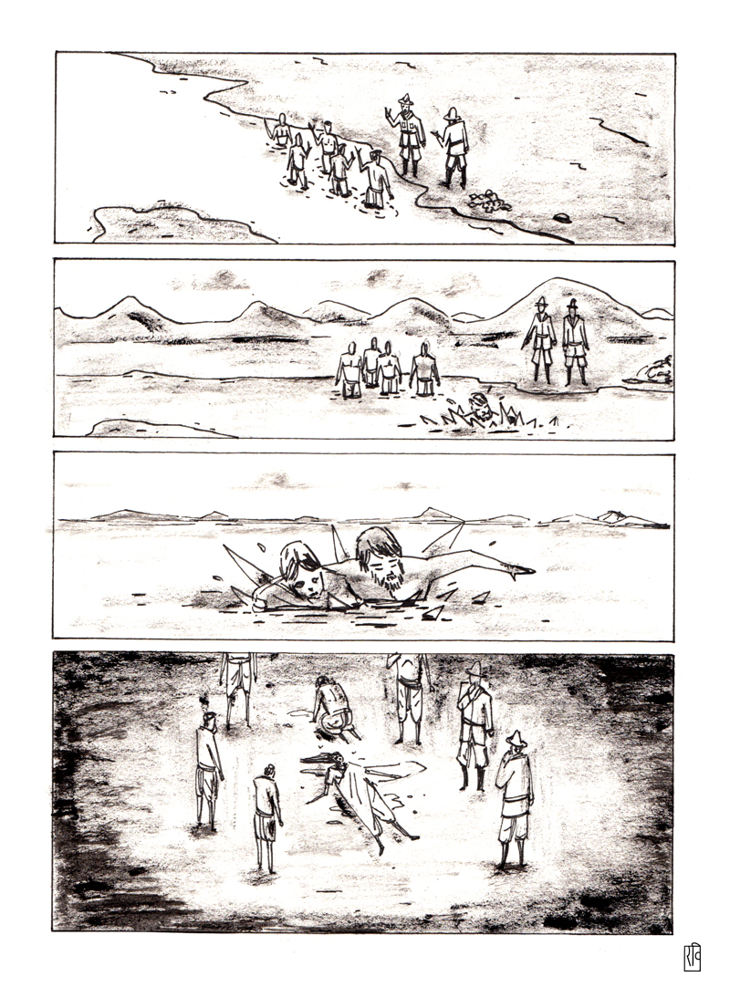 One of the page from the comic 'The case of the Floating Woman'.